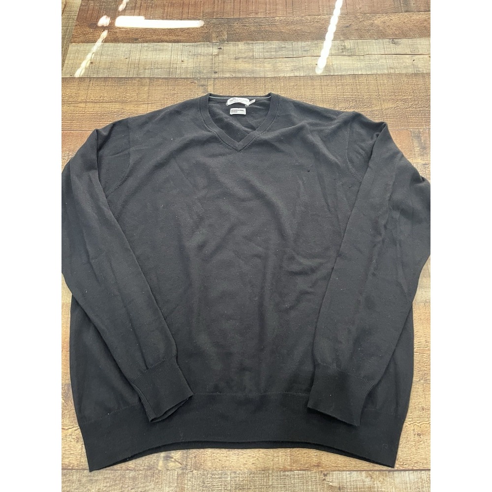 PETER MILLAR CROWN SOFT CREW NECK SWEATER‎ MEN XXL MERINO WOOL/SILK BLK (2133)